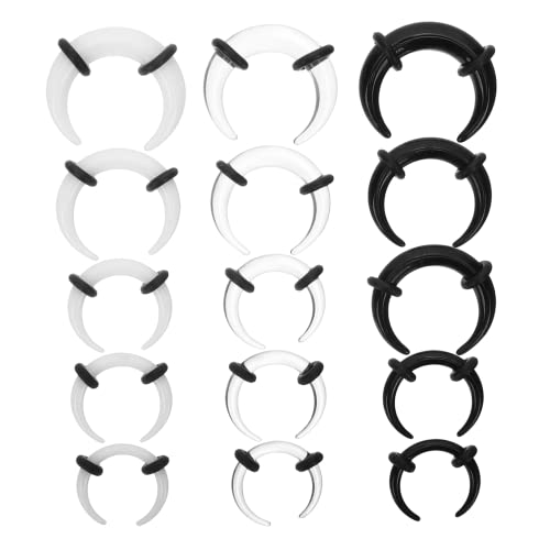 ROMISBABA Septum Piercing 15 Stück Transparentes Septumringe für Damen und Herren Hochglanzpoliert Angenehm zu Tragen Vielseitig Einsetzbar für Ohr Nase und Lippen von ROMISBABA