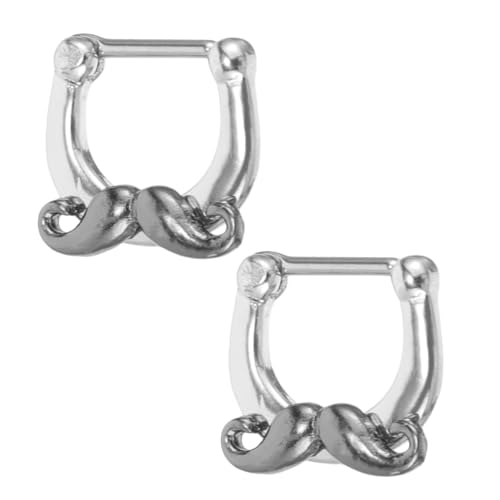 ROMISBABA Septum Ring Nasenpiercing Schmuck aus Edelstahl Nickelfrei Individuell und Hautfreundlich Modisches Mustache Nose Hoop Piercing für Damen und Herren Vielseitig Tragbar von ROMISBABA