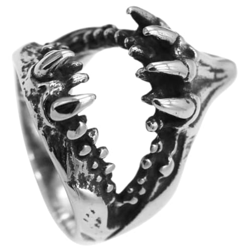 ROMISBABA Haifischring Für Männer Stylischer Fingerring Aus Edelstahl Modischer Schmuck Punkring Herrenring Kreatives Design von ROMISBABA