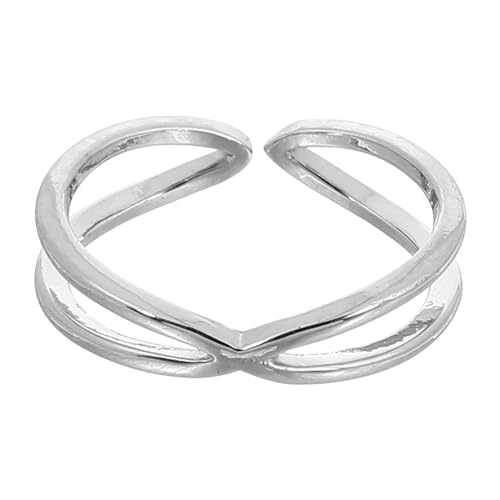 ROMISBABA Silberne Offene Ringe Mit Kreuz-design Zarte Damenringe Modischer Fingerring Für Frauen Und Mädchen Schmuck Für Verschiedene Anlässe von ROMISBABA