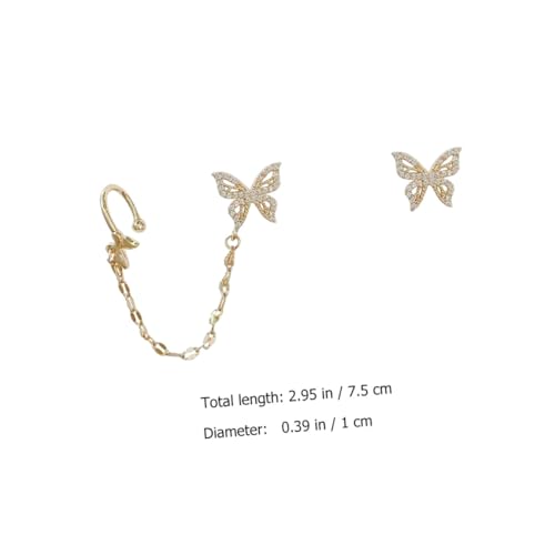 ROMISBABA Silber Schmetterling Ohrclip Ohrringe Asymmetrisch Strass Kreative Damen Ohrdeko Elegant ROMISBABA Silber Schmetterling Ohrclip Ohrringe Asymmetrisch Strass Kreative Damen Ohrdeko Elegant von ROMISBABA