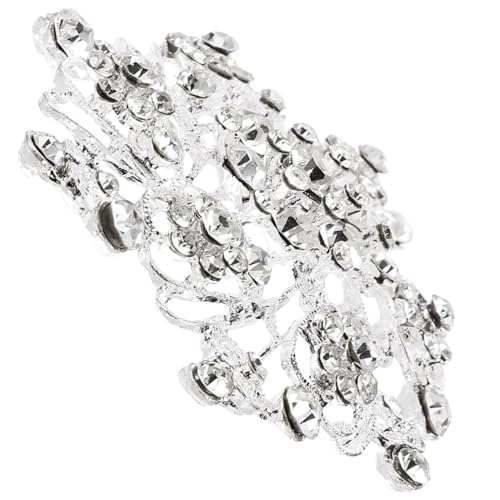 ROMISBABA Silberne Blumenbrosche Damen mit Funkelnden Strasssteinen Anstecknadel für Kleidung Schmuckbrosche für Alltag Party Hochzeit und von ROMISBABA
