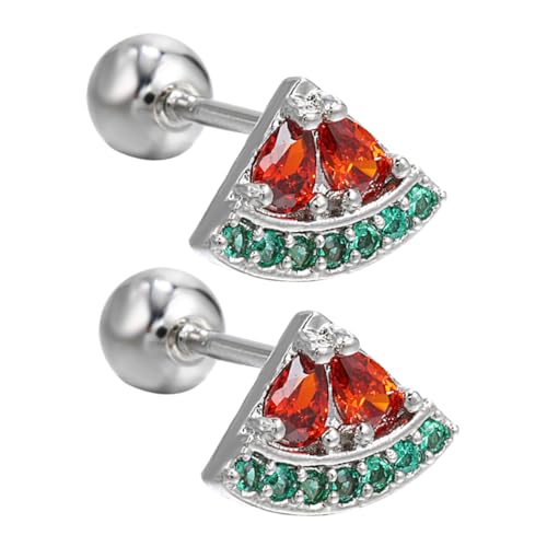 ROMISBABA Silberne Ohrstecker Damen Frucht design Wassermelone Ohrschmuck Sterling Silber Ohrstecker für Frauen Modisch Langlebig und Elegant von ROMISBABA
