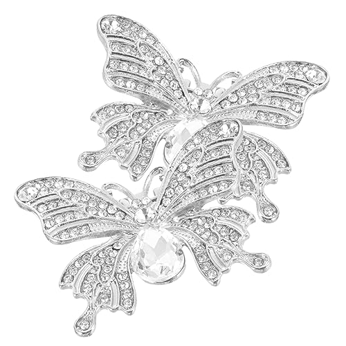 ROMISBABA Silberne Strass Schmetterling Schuhclips Elegante Pumps Schuhschmuck Wiederverwendbare Hochzeitsschuh Dekoration Einfache Anbringung Passend für Damen Brautschuhe und Hohe Schuhe ROMISBABA Silberne Strass Schmetterling Schuhclips Elegante Pumps Schuhschmuck Wiederverwendbare Hochzeitsschuh Dekoration Einfache Anbringung Passend für Damen Brautschuhe und Hohe Schuhe von ROMISBABA
