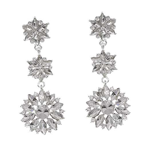 ROMISBABA Silberne Sunflower Ohrstecker Damen Ohrringe mit Funkelnden Kristallen Langlebiger Schmuck Modisches Accessoire für Frauen für Besondere Anlässe von ROMISBABA