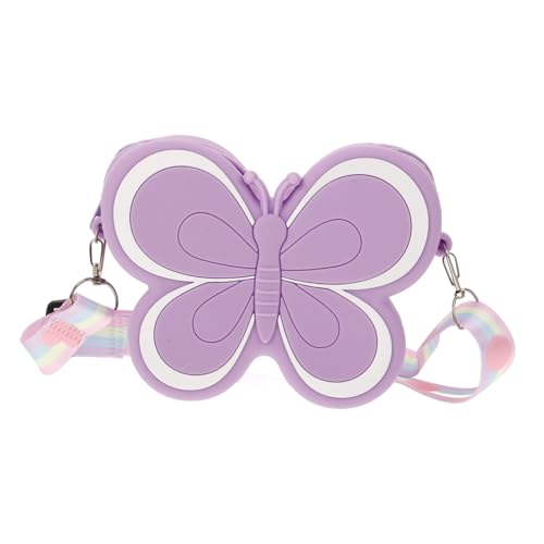 ROMISBABA Schmetterlings Umhängetasche Silikon für Mädchen Süße und Funktionale Geldbörse für Kleinkinder Leichte und Tragbare Münzbörse für Reisen und Täglichen Gebrauch von ROMISBABA