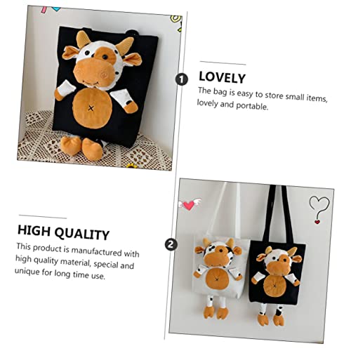 ROMISBABA Single Schultertasche Damen Canvas Pouch Kuhmuster Leicht Tragbar Große Kapazität Umhängetasche Alltag Einkaufen von ROMISBABA