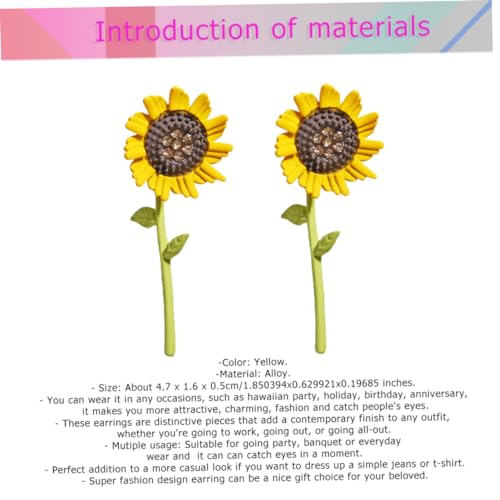 ROMISBABA Sonnenblumen Ohrringe Damen Modisch Persönlichkeit Ohrstecker Schmuck für Frauen Mädchen Vielseitig Tragbar zu Jeans und Shirt Party Alltag von ROMISBABA
