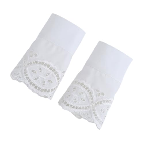 ROMISBABA Spitzenbesetzte Dekorative Handgelenkmanschetten mit Rüschen Filigran und Feminin Vielseitig Einsetzbar für Lolita Fashion und Festliche Anlässe Weißes Spitzen accessoire für von ROMISBABA