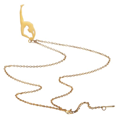 ROMISBABA Sportliche Halskette Damen Anhänger aus Rostfreiem Titanstahl Kreatives Design Langlebig Goldfarbener Schmuck für Frauen und Mädchen von ROMISBABA