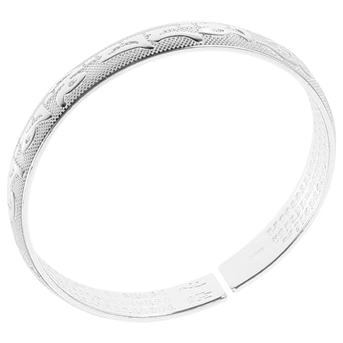 ROMISBABA Sterling Silber Armreif Herren Breiter Buddha Armreif mit Gravur Verstellbarer Modeschmuck für Männer und Frauen Leichtes Unisex Armband für Alltag und von ROMISBABA