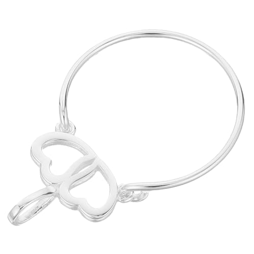 ROMISBABA Sterling Silber Charm Holder Doppelherz Anhänger Schmuckhalter Elegante Minimalistische Kreisform Vielseitig Tragebar als Kette oder Ring Symbol für Liebe und Verbindung von ROMISBABA