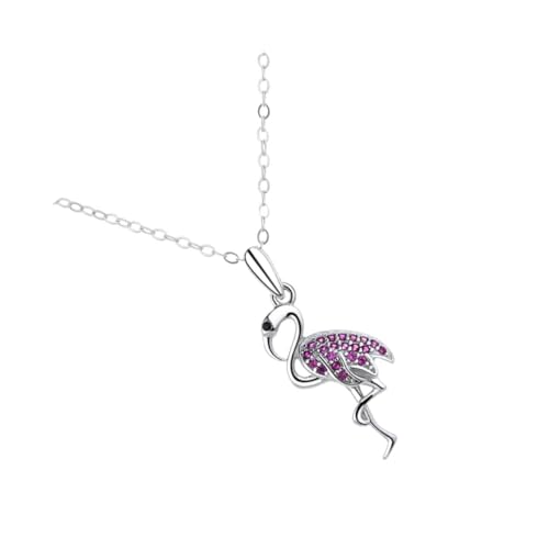 ROMISBABA Sterling Silber Flamingo Halskette Damen Schmuck mit Strass Anhänger Eleganter Clavicle Pendant Leichtes Design für Party Geburtstag von ROMISBABA