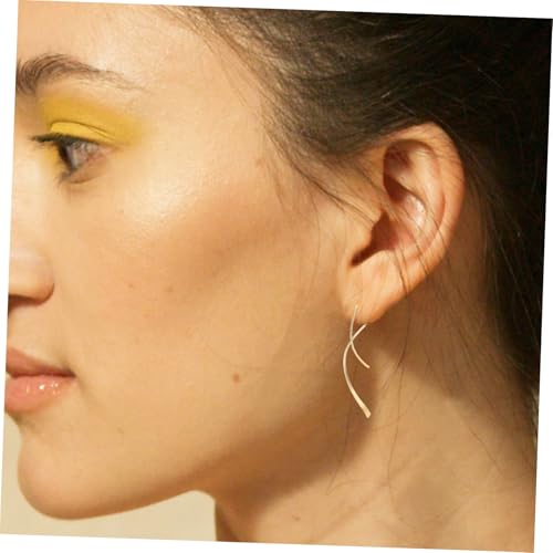 ROMISBABA Sterlingsilber Geometrische Hängende Ohrhänger Unregelmäßige Linienform Party Ohrringe Modischer Wellenförmiger Schmuck Damen Geschenk von ROMISBABA