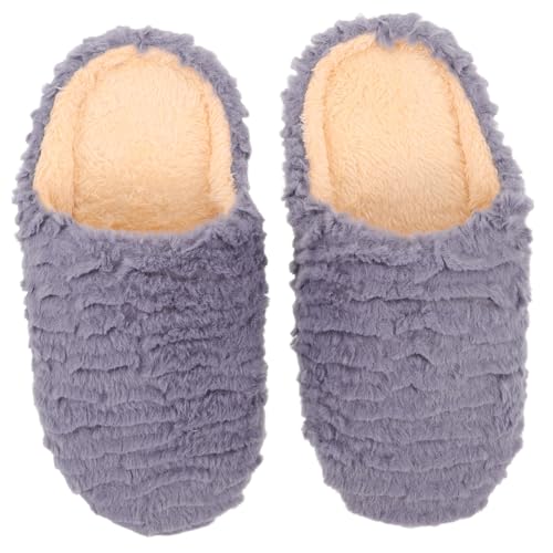 ROMISBABA Stille weiche Baumwollruhrschuhe Hauspantoffeln für Gäste Gäste-Badehausschuhe Hausschuhe Unisex Reisehausschuhe für Damen warme Hausschuhe Badeschuhe Barfußschuhe Wildleder- Grau von ROMISBABA
