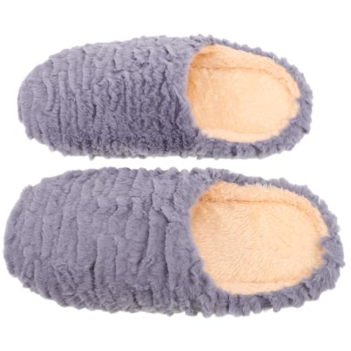 ROMISBABA Stille weiche Baumwollruhrschuhe Hauspantoffeln für Gäste Gäste-Badehausschuhe Hausschuhe für Frauen drinnen Spa-Hausschuhe für Männer Leichte Badeschuhe Wildleder- Grau von ROMISBABA
