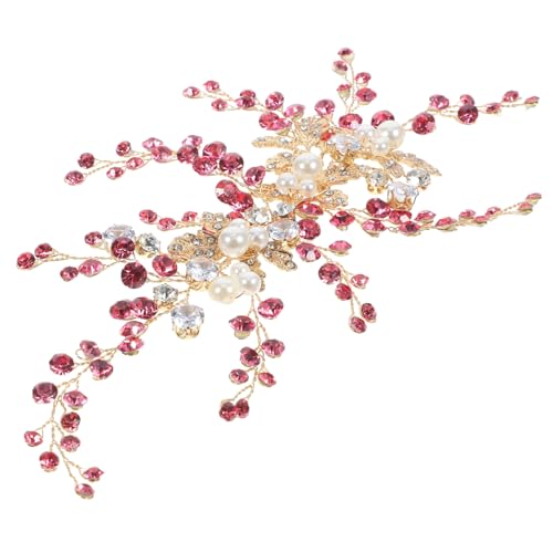ROMISBABA Stirnband Roben Dekorationen Braut-pin Brautjungfer Party Braut Haarspange Mit Strass Schärpe Schmuck Hochzeitskrone Frauen Ihr Bräutigam Jartiere Kopfbedeckung Kleid Rosy Perle von ROMISBABA
