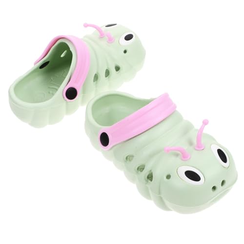 ROMISBABA Strand Sandalen Grün Innenlänge Rutschfeste Sommer Slipper für Jungen und Mädchen Cartoon Motiv Leichte Hautfreundliche Badeschuhe von ROMISBABA