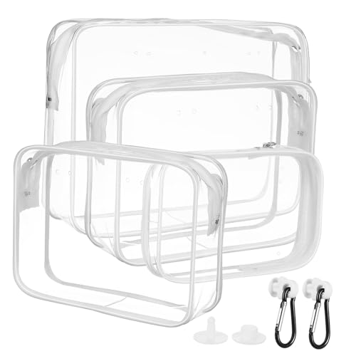 ROMISBABA Strandtasche Handytaschen 4er-Pack Make-up-Tasche Zubehör Reißverschlusstaschen PVC-Organizer für Tragetaschen einfach zu reinigen von ROMISBABA