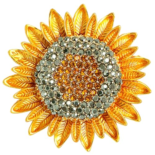 ROMISBABA Strass Sonnenblume Brosche Pin mit Glanz Modisches Schmuckaccessoire für Damen Anstecknadel Kleidung Mantel Schal Party Hochzeit von ROMISBABA
