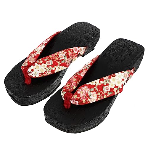 ROMISBABA Stylische Damen Clog Sandalen aus Holz Rutschfeste Strapazierfähige Sohle Kreatives Design für Sommer Modische Hausschuhe mit Hohem Absatz Geeignet für Strand und Badbereich von ROMISBABA