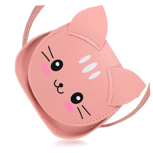 ROMISBABA Süße Mädchen Schultertasche mit Katzenmotiv Pu Oberfläche Kleine Crossbody Tasche für Reisen und Alltag Geschenk von ROMISBABA