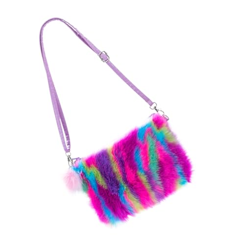 ROMISBABA Süße Plüsch Umhängetasche für Mädchen Leichte Schultertasche Regenbogenfarben Praktische Handtasche für Snacks und Handy für Geburtstage und Feiertage ROMISBABA Süße Plüsch Umhängetasche für Mädchen Leichte Schultertasche Regenbogenfarben Praktische Handtasche für Snacks und Handy für Geburtstage und Feiertage von ROMISBABA