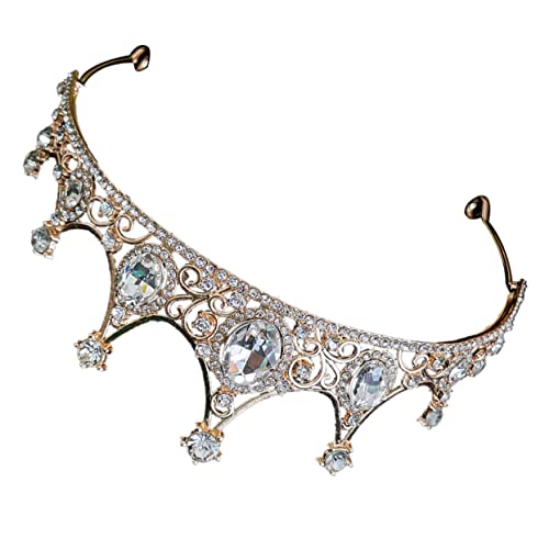 ROMISBABA Tiara für Mädchen Strass Krone Goldene Hochzeitskrone Haarschmuck für Damen für Geburtstagsfeiern und Hochzeiten ROMISBABA Tiara für Mädchen Strass Krone Goldene Hochzeitskrone Haarschmuck für Damen für Geburtstagsfeiern und Hochzeiten von ROMISBABA
