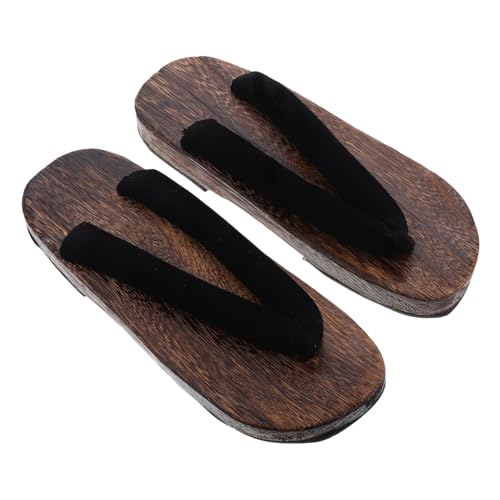 ROMISBABA Traditionelle Japanische Holz Kimono Sandalen Herren Ergonomisch Rundes Zehendesign Langlebige Clogs für Innen Außenbereich Stilvoll Komfortable Herren Holzschuhe von ROMISBABA