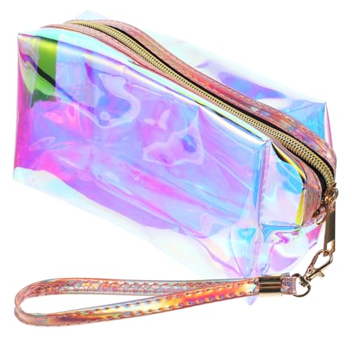 ROMISBABA Transparente Holographische Make Up Tasche Damen mit Reißverschluss Outdoor Kosmetiktasche und Kulturbeutel Langlebig TPU Vielseitig für Reisen Alltag und Organisation von ROMISBABA