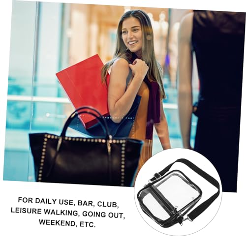 ROMISBABA Transparente Mini Crossbody Bag Damen Leichte Schultertasche mit Großem Fassungsvermögen Schwarze Stylische Umhängetasche für Alltag und Freizeit von ROMISBABA