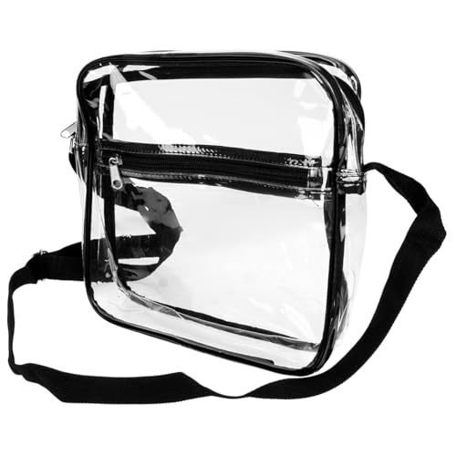 ROMISBABA Transparente PVC Crossbody Bag Damen Schultertasche mit Verstellbarem Gurt Leichte Umhängetasche für Reisen und Alltag Mittlere Sicherer Reißverschluss Vielseitig Einsetzbar von ROMISBABA
