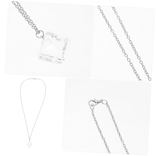 ROMISBABA Transparente Resin Eiswürfel Anhänger Halskette Damen Schmuck Modisch Zartes Pendant Geeignet für Braut und Alltag Hautfreundlich Robust für Sommerpartys und Hochzeiten von ROMISBABA
