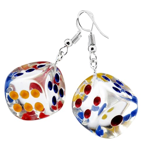 ROMISBABA Transparente Würfel Ohrringe Damen Leichte Lustige Dangle Ohrringe mit Kreativem Würfel Design für Alltag Party Schule und Arbeit Modischer Schmuck für Frauen und Mädchen von ROMISBABA