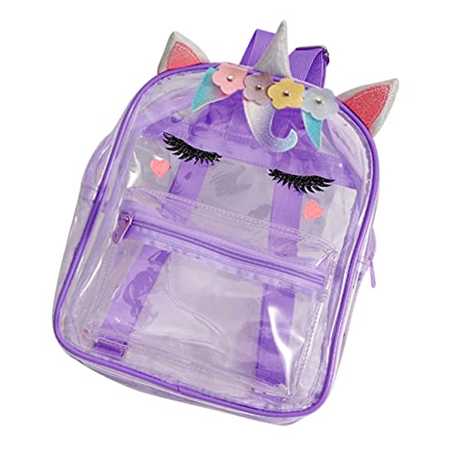 ROMISBABA Transparenter Einhorn Rucksack Für Mädchen Durchsichtiger Rucksack Mit Cartoon-Einhorn Muster Genug Für Schreibwaren Und Bücher von ROMISBABA