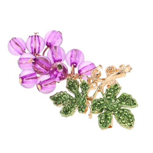 ROMISBABA Trauben Brosche Pin Damen Anstecknadel Weintrauben Design Strass Schmuck für Pullover Schal Hut Rucksack Vielseitiges Modeaccessoire für Frauen und Mädchen von ROMISBABA