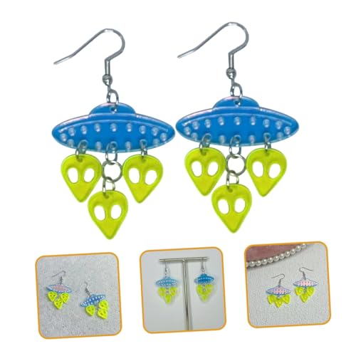 ROMISBABA Ufo Raumschiff Ohrringe Damen Dangle Schmuck Kostüm Accessoire Lustig Alltag Party von ROMISBABA
