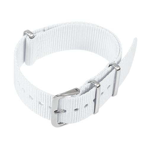 ROMISBABA Uhrenarmbänder Watch band replacement Heavy duty watch strap Scratch-resistant watch strap Woven watch strap Watch strap with no odor White watch strap Haken Armband Bands Weiß von ROMISBABA