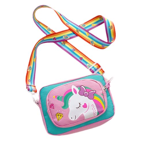ROMISBABA Umhängetasche Einhorn Schultertasche aus Oxford Leichte Vielseitige Mädchen Crossbody Tasche Jahre Süßes Design Praktische Handtasche für Kleinkinder Frische Farbkombination von ROMISBABA