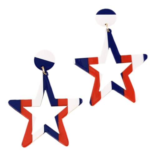 ROMISBABA Unisex Geometrische Ohrhänger Independence Day Sternform aus Langlebigem Leicht Kombinierbar für Party Alltag und Festliche Anlässe Hautfreundlich und Modisch Elegant von ROMISBABA