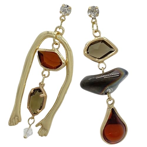 ROMISBABA Unisex Ohrstecker Abstrakte Asymmetrische Ohrringe aus Langlebiger Legierung Ohrschmuck für Teenager Mädchen und Damen Einzigartiges Design für Alltag und Party von ROMISBABA