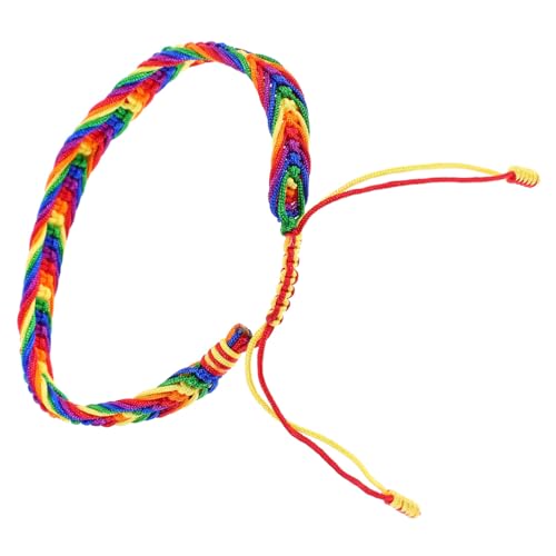 ROMISBABA Unisex Verstellbares Buntes Gewebtes Armband Regenbogen Pride Schmuck Elastisches Freundschaftsarmband Für Frauen Und Männer Langlebiges Nylon Für Festivals Und Themenpartys von ROMISBABA