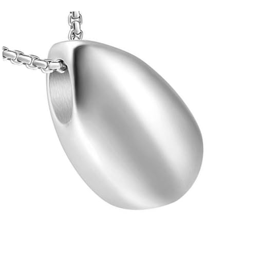 ROMISBABA Urnenanhänger Wassertröpfchen Form Kette Memorial Schmuck Langlebig Schlicht für Aschebefüllung Damen Herren Gedenkanhänger von ROMISBABA