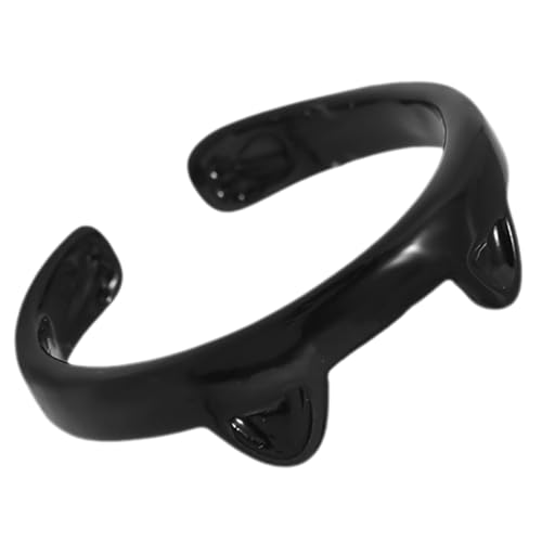 ROMISBABA Verstellbarer Damenring Katzenmotiv Schwarz Offener Ring Kreatives Design Einzigartige Ringe Frauen Schmuck von ROMISBABA
