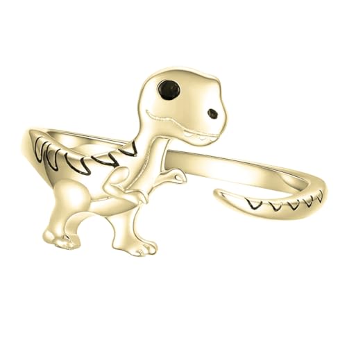 ROMISBABA Verstellbarer Dinosaurier Ring Damen Schmuck Offener Fingerring Kreatives Design Modisches Accessoire Für Alltag Party Geschenk ROMISBABA Verstellbarer Dinosaurier Ring Damen Schmuck Offener Fingerring Kreatives Design Modisches Accessoire Für Alltag Party Geschenk von ROMISBABA