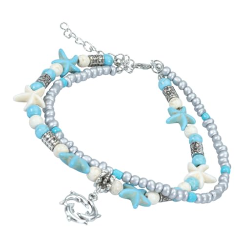 ROMISBABA Verstellbares Fußkettchen Damen mit Meeresmotiv Strand Schmuck Armband mit Muschel und Sommerliche Fußkette für Frauen Modisches Beach Accessoire für Urlaub und Party von ROMISBABA