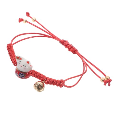 ROMISBABA Verstellbares Glückskatze Armband Damen Woven Keramik Perlen Freundschaftsarmband Handgefertigt Charm Katzen Schmuck von ROMISBABA