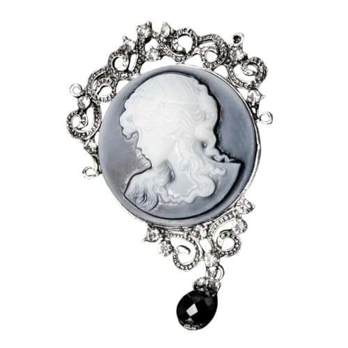 ROMISBABA Viktorianische Damenbrosche Vintage Portrait Anstecknadel mit funkelndem Schmuckbrosche für Kleidung Schal Hut Sicherer Halt für Abendkleider und Besondere Anlässe von ROMISBABA