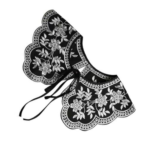 ROMISBABA Vintage Bestickter Falscher Kragen Damen Rundhals Dekorativer Blusenkragen für Kleider Pullover Jacken Modisches Accessoire für Frauen und Mädchen von ROMISBABA