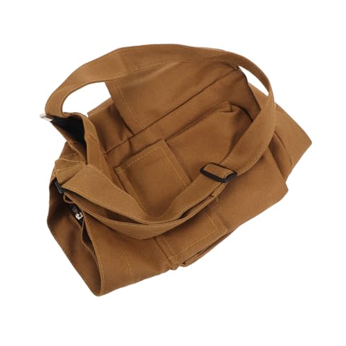 ROMISBABA Vintage Braune Canvas Umhängetasche Damen Große Kapazität Verstellbar Retro Schultertasche Vielseitige Crossbody Bucket Bag für Alltag College Arbeit von ROMISBABA